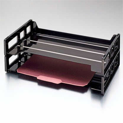 Business Source Desk Tray, Desk, Black, 2/Pack (BSN08101)