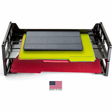 Business Source Desk Tray, Desk, Black, 2/Pack (BSN08101)