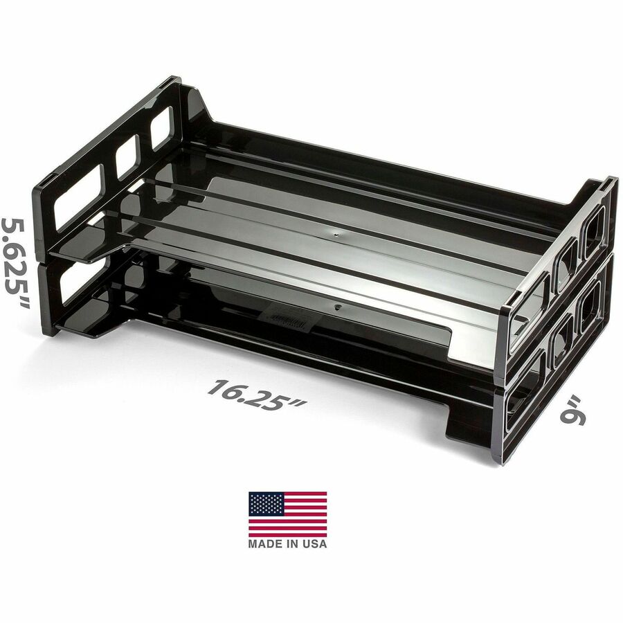 Business Source Desk Tray, Desk, Black, 2/Pack (BSN08101)