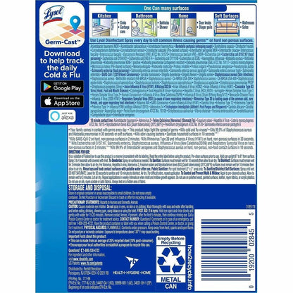 Lysol Disinfectant Spray, 12.5 fl oz, Spring Waterfall Scent, 12/Carton (RAC02845CT)