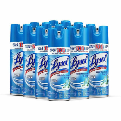 Lysol Disinfectant Spray, 12.5 fl oz, Spring Waterfall Scent, 12/Carton (RAC02845CT)