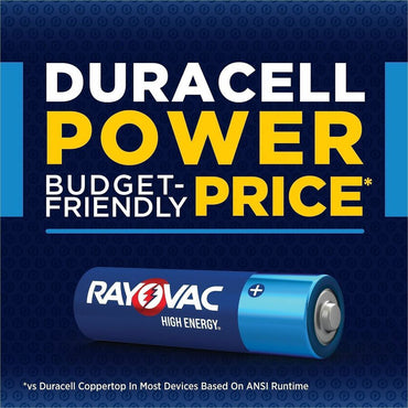 Rayovac Alkaline AA Batteries, For Flashlight, Mouse, Remote Control, 30/Pack (RAY81530PP)