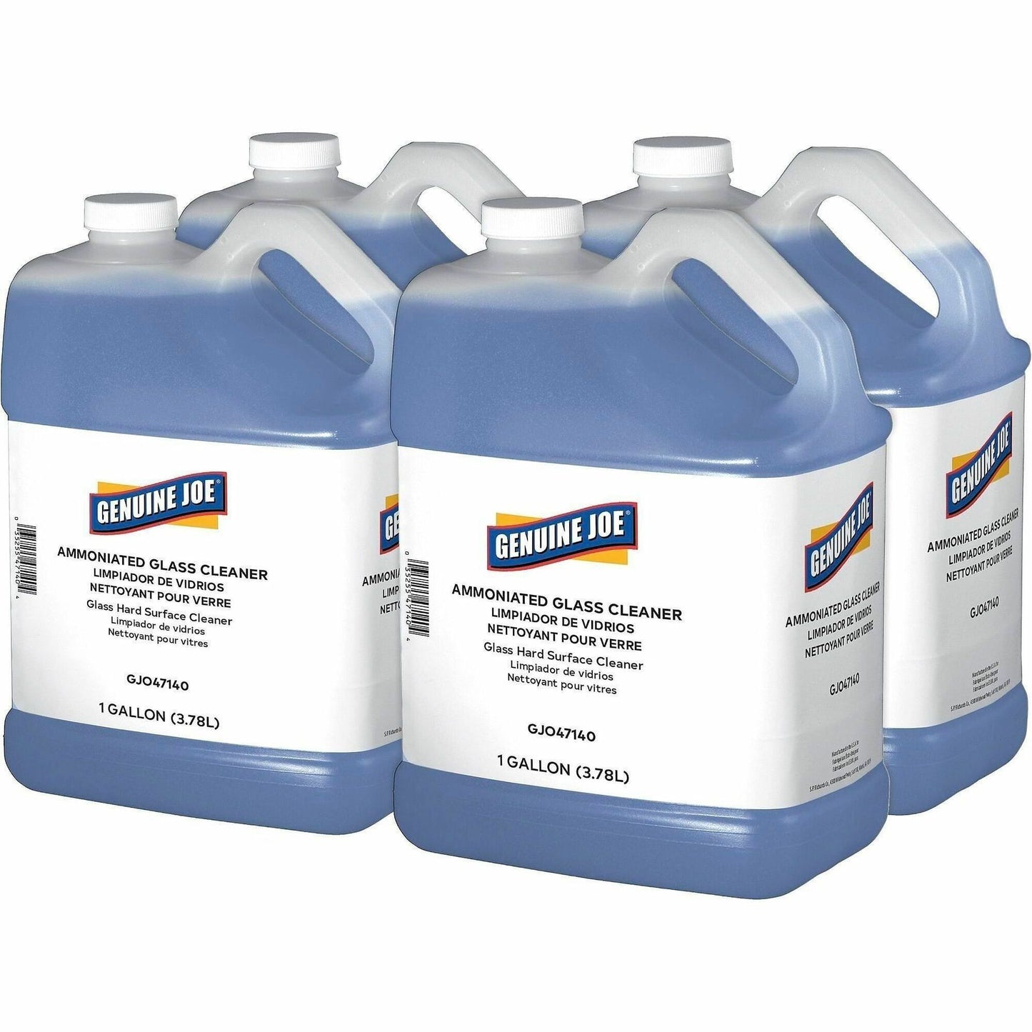 Genuine Joe Ammoniated Glass Cleaner, 128 fl oz (4 quart), 4/Carton (GJO47140)
