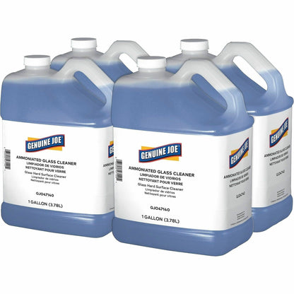 Genuine Joe Ammoniated Glass Cleaner, 128 fl oz (4 quart), 4/Carton (GJO47140)