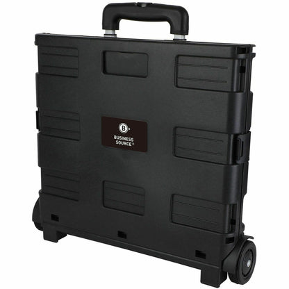 Business Source 18.25" x 15"x 39.37" Stow-and-Go Mobile Storage Crate, Black, 6/Carton (BSN14111CT)