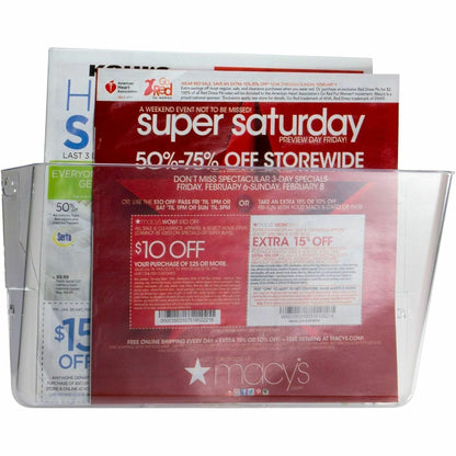 Business Source Expandable Pocket File System, 7" Height x 13" Width x 4" Depth, Interlockable, Expandable, Clear (BSN53692)