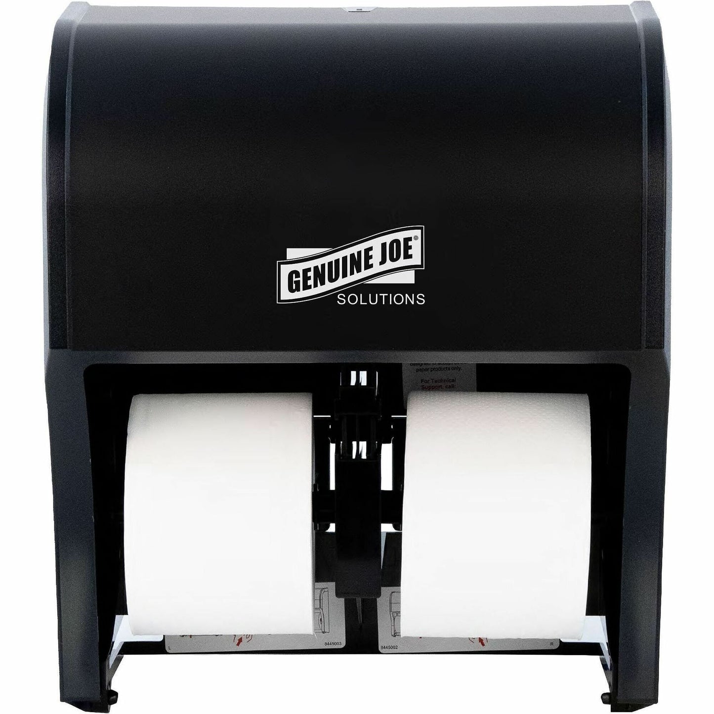 Genuine Joe Solutions 4-Roll Bath Tissue Dispenser, Black (GJO98214)