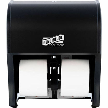 Genuine Joe Solutions 4-Roll Bath Tissue Dispenser, Black (GJO98214)