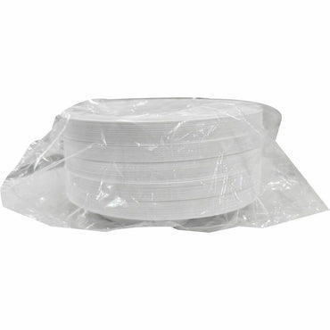 Genuine Joe 3-Compartment Plastic Plates, White, 125/Pack, 4 Packs/Carton (GJO10423)