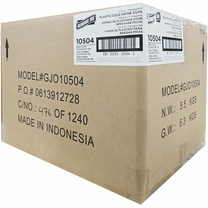 Genuine Joe 3.5 fl oz Plastic Cold Cups, Picnic, 100/Bag, 25 Bags/Carton (GJO10504)