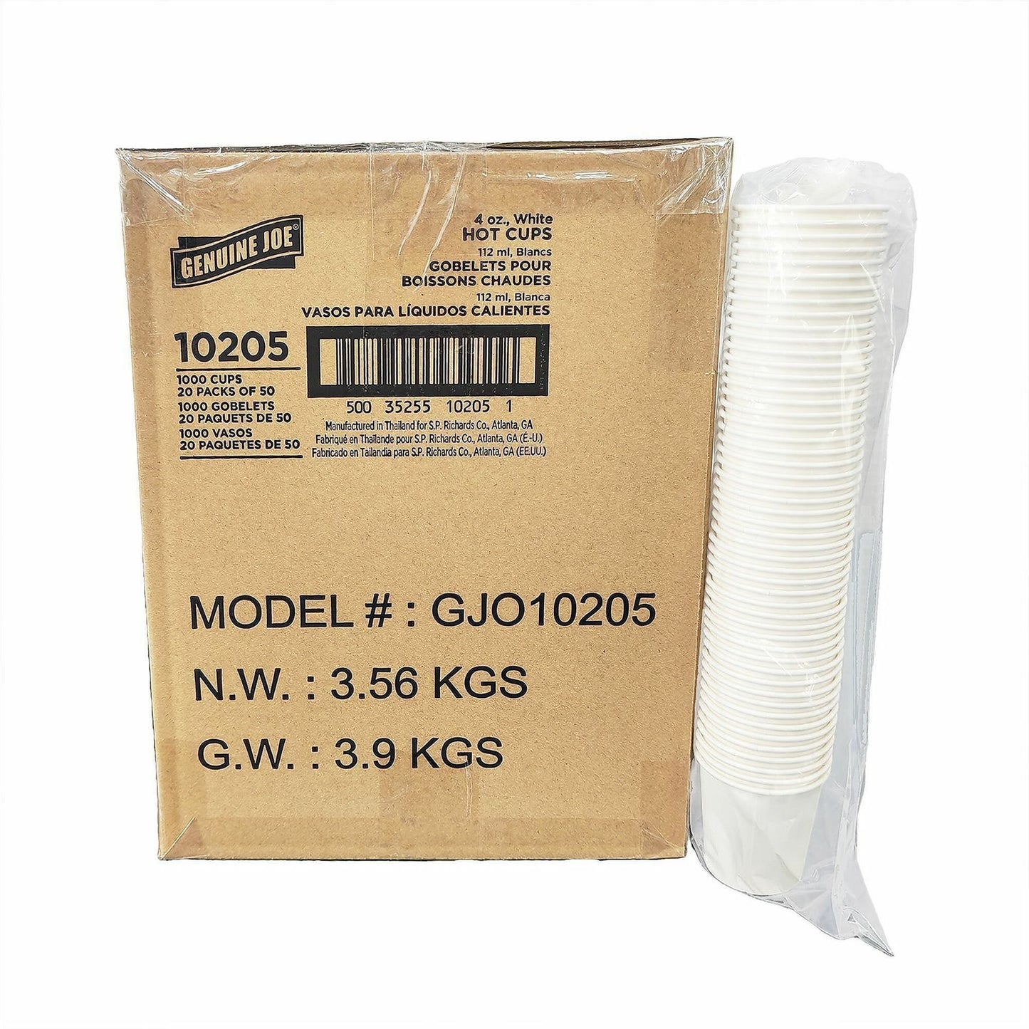 Genuine Joe 4oz Hot-and-Cold Beverage Cups, White, 50/Pack, 20 Packs/Carton (GJO10205)