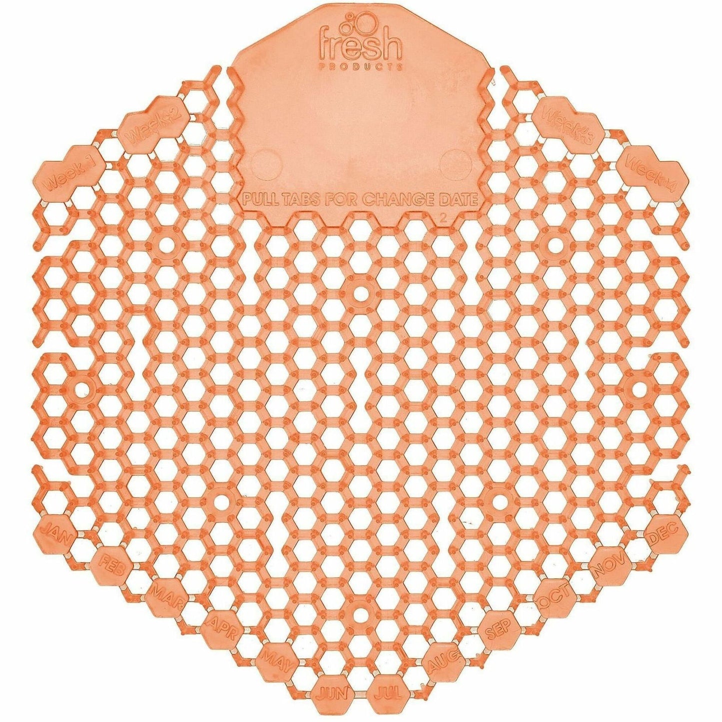 Fresh Products Wave 3D Urinal Screen, Lasts up to 30 Days, 10/Box, 6 Boxex/Carton, Orange (FRS3WDS60MANCT)