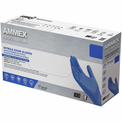 Ammex Nitrile Powder-Free Exam Gloves, Small, 100/Box (AMXACNPF42100)