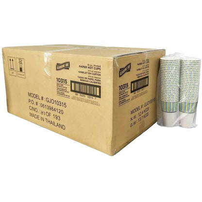 Genuine Joe 16oz Hot-Beverage Paper Cups, 16 fl oz, Multi, Paper, Coffee, Tea, Hot Chocolate, 20/Carton (GJO10315)