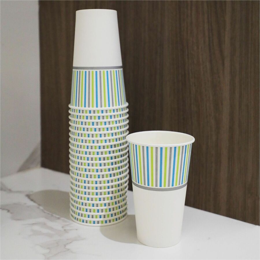 Genuine Joe 16oz Hot-Beverage Paper Cups, 16 fl oz, Multi, Paper, Coffee, Tea, Hot Chocolate, 20/Carton (GJO10315)