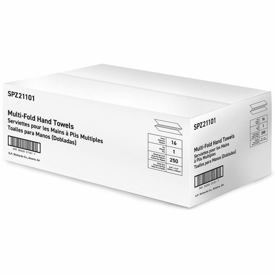 Special Buy Paper Towels Multi-Fold 250 Sheets White, 1 Ply, 250 Sheets/Pack, 16/Carton (SPZ21101)