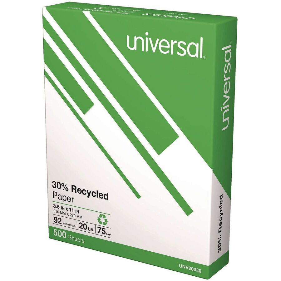 Universal Recycled Copy Paper, White, Smooth, Acid-free, Smudge Resistant, 40/Pallet (UNV20030PL)