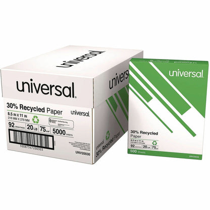 Universal Recycled Copy Paper, White, Smooth, Acid-free, Smudge Resistant, 40/Pallet (UNV20030PL)