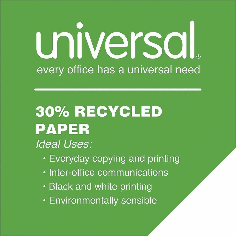 Universal Recycled Copy Paper, White, Smooth, Acid-free, Smudge Resistant, 40/Pallet (UNV20030PL)