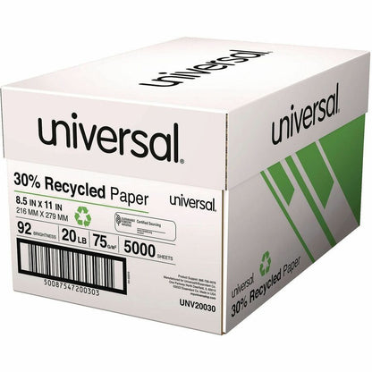Universal Recycled Copy Paper, White, Smooth, Acid-free, Smudge Resistant, 40/Pallet (UNV20030PL)