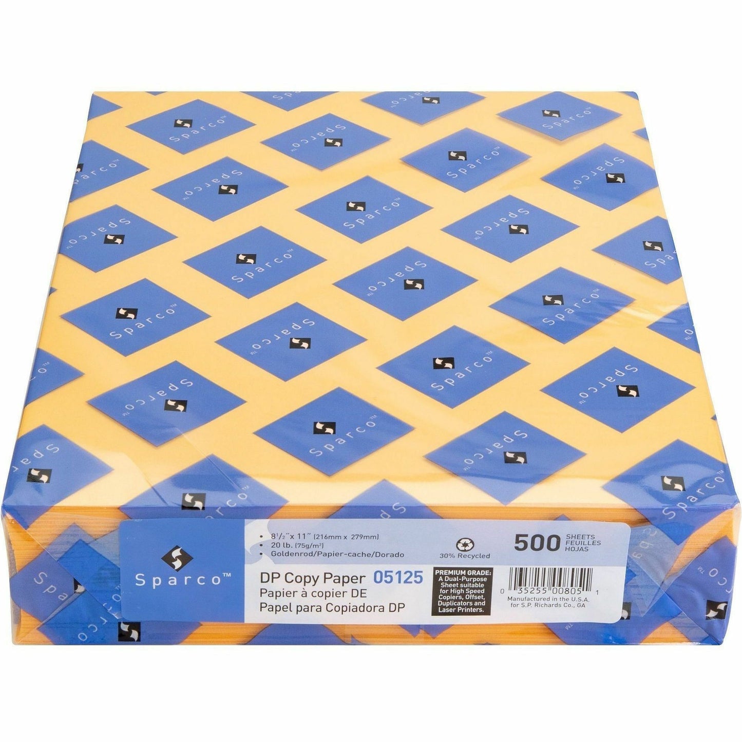 Sparco Premium Grade Pastel Color Copy Paper, 20Lb, 8 1/2 x 11, 10 RM/CT, Goldenrod (SPR05125CT)