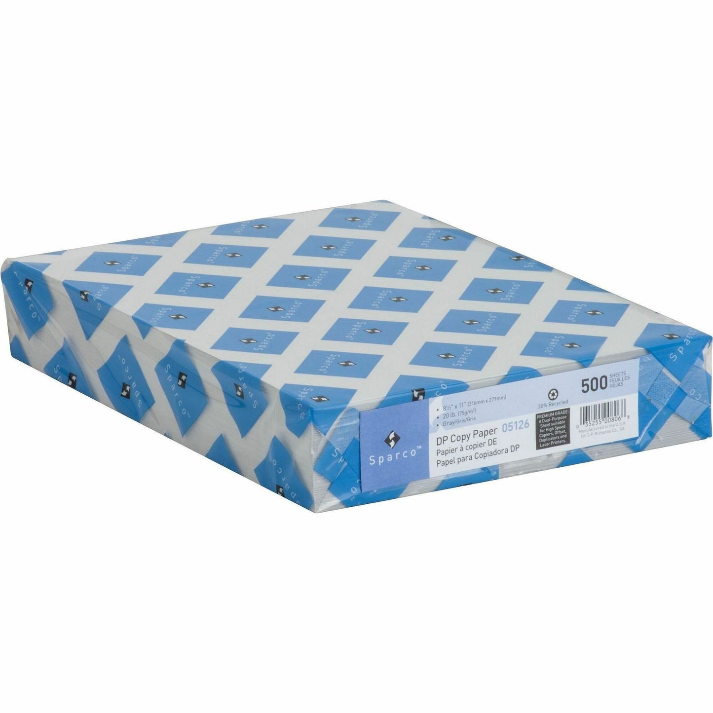 Sparco Premium Grade Pastel Color Copy Paper, Letter, 8 1/2" x 11", 20 lb, Gray, 10 Reams/Carton (SPR05126CT)