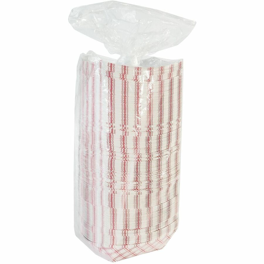 Genuine Joe 16 oz. Paper Food Tray, Red/White, 250/Pack, 4 Packs/Carton (GJO10312)