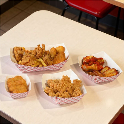 Genuine Joe 16 oz. Paper Food Tray, Red/White, 250/Pack, 4 Packs/Carton (GJO10312)