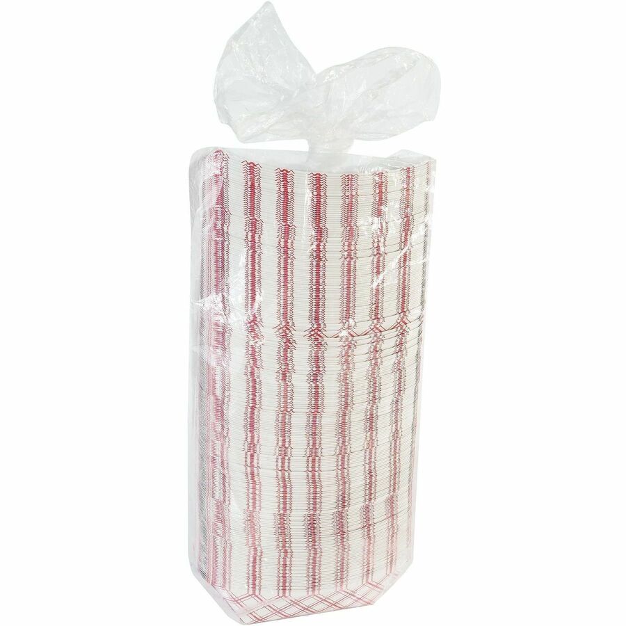 Genuine Joe 32 oz. Paper Food Tray, Red/White, 250/Pack, 4 Packs/Carton (GJO10313)