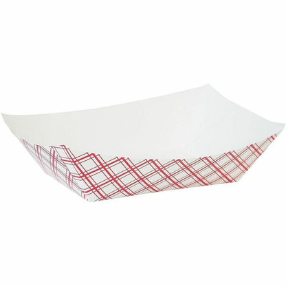 Genuine Joe 48 oz. Paper Food Tray, Red/White, 250/Pack, 2 Packs/Carton (GJO10314)