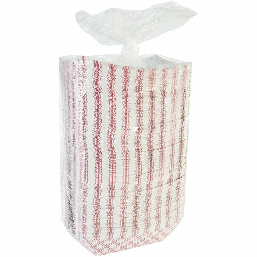 Genuine Joe 48 oz. Paper Food Tray, Red/White, 250/Pack, 2 Packs/Carton (GJO10314)