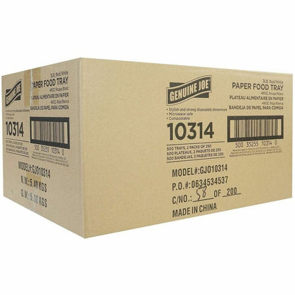 Genuine Joe 48 oz. Paper Food Tray, Red/White, 250/Pack, 2 Packs/Carton (GJO10314)