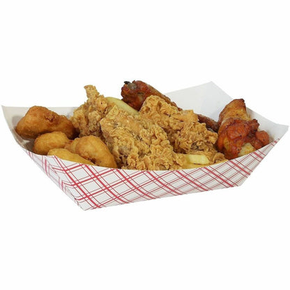 Genuine Joe 48 oz. Paper Food Tray, Red/White, 250/Pack, 2 Packs/Carton (GJO10314)