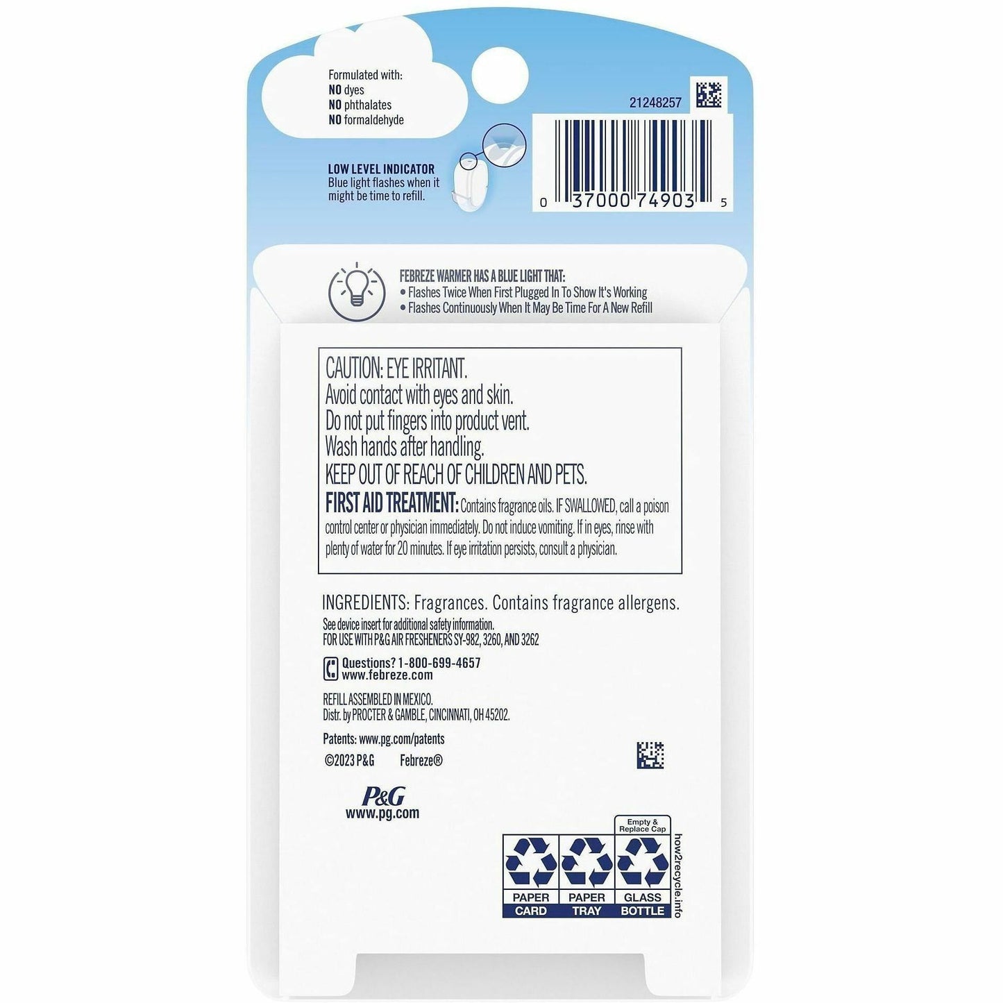Febreze Fade Defy PLUG Refill, 0.8 fl oz, Gain Original, 50 Day (PGC03048)