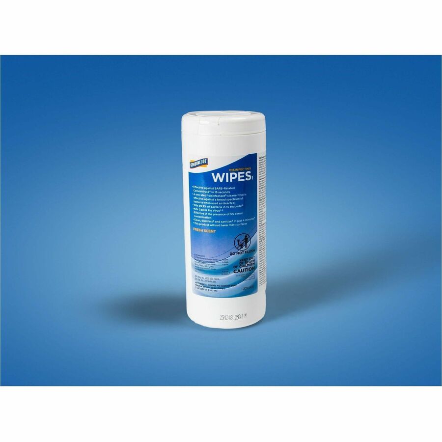 Genuine Joe Broad-Spectrum Disinfectant Wipes, 35 Wipes/Tub, 12 Tubs/Carton (GJO45400)