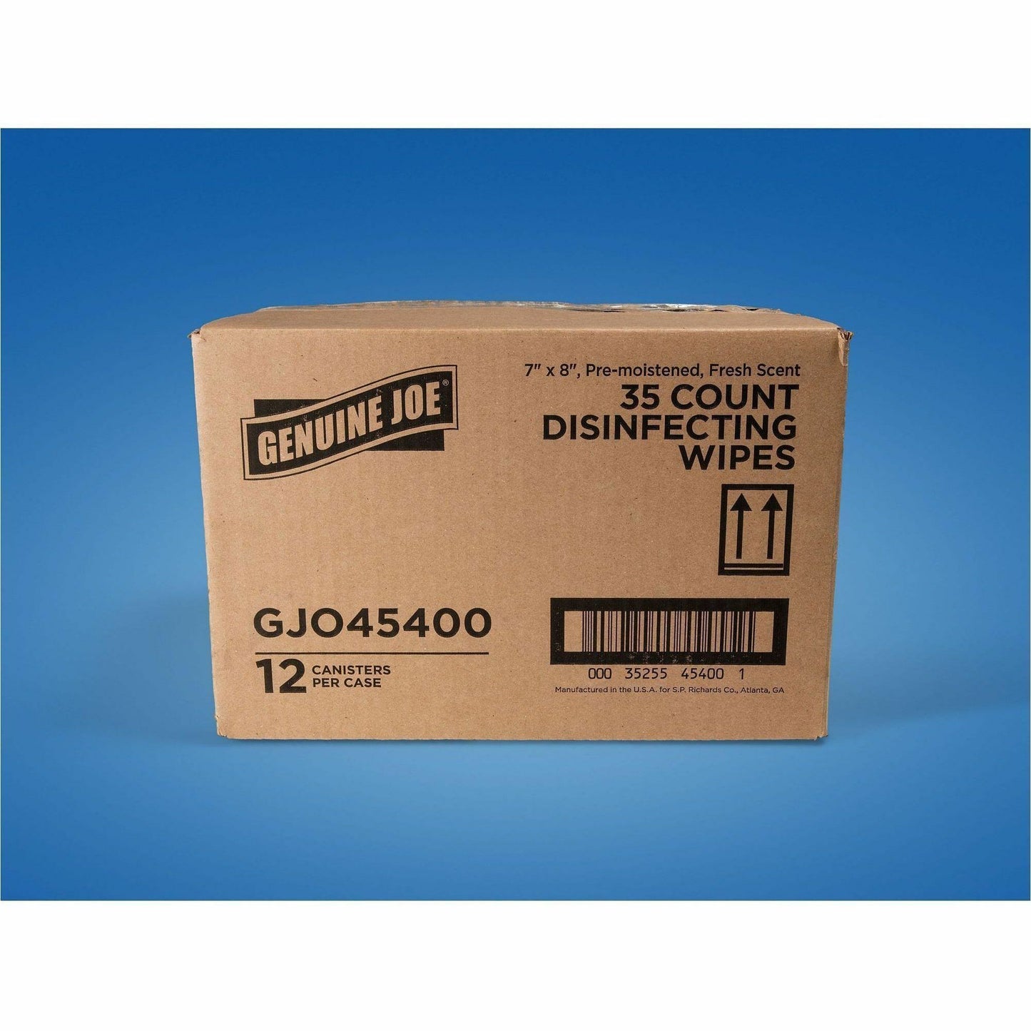 Genuine Joe Broad-Spectrum Disinfectant Wipes, 35 Wipes/Tub, 12 Tubs/Carton (GJO45400)