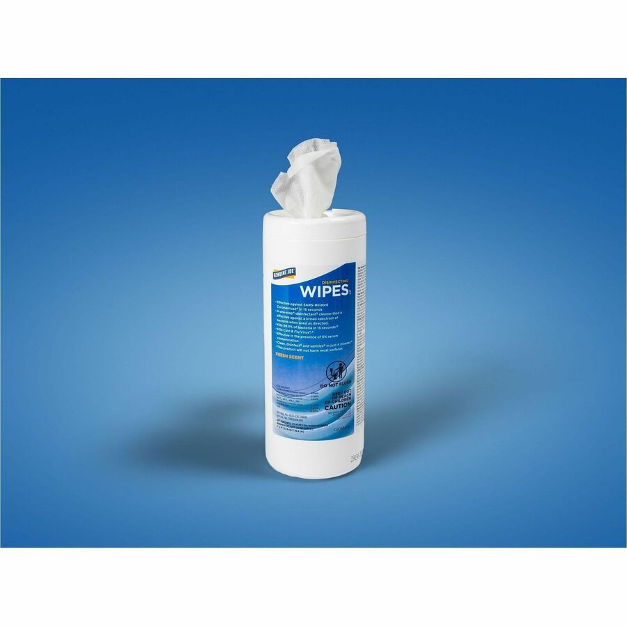 Genuine Joe Broad-Spectrum Disinfectant Wipes, 35 Wipes/Tub, 12 Tubs/Carton (GJO45400)