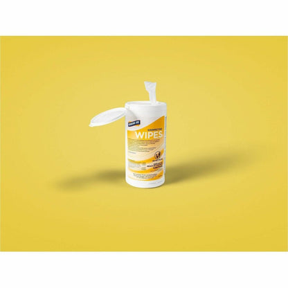 Genuine Joe Broad-Spectrum Disinfectant Wipes, Lemon Scent, 75 Wipes/Tub, 6 Tubs/Carton (GJO45500)
