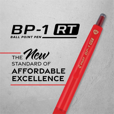 Pilot BP-1 RT Ballpoint Pens, Red Ink, 1.0 mm Pen Point, Retractable, Oil Based, Stainless Steel Tip (PIL21631)
