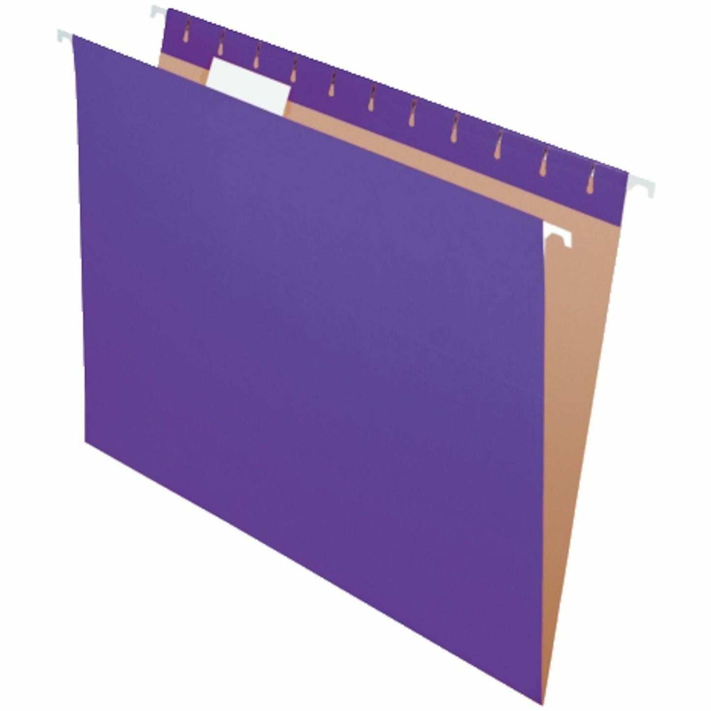 Business Source 1/5 Tab Cut Letter Hanging Folder, 8 1/2" x 11", Kraft, Purple, 25/Box (BSN14120)