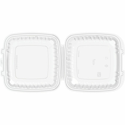 Dart Microwaveable Hinged Containers, ProPlanet Seal, 9 x 8.75 x 3, Clear, 75/Pack (DCC90PPHT1PK)