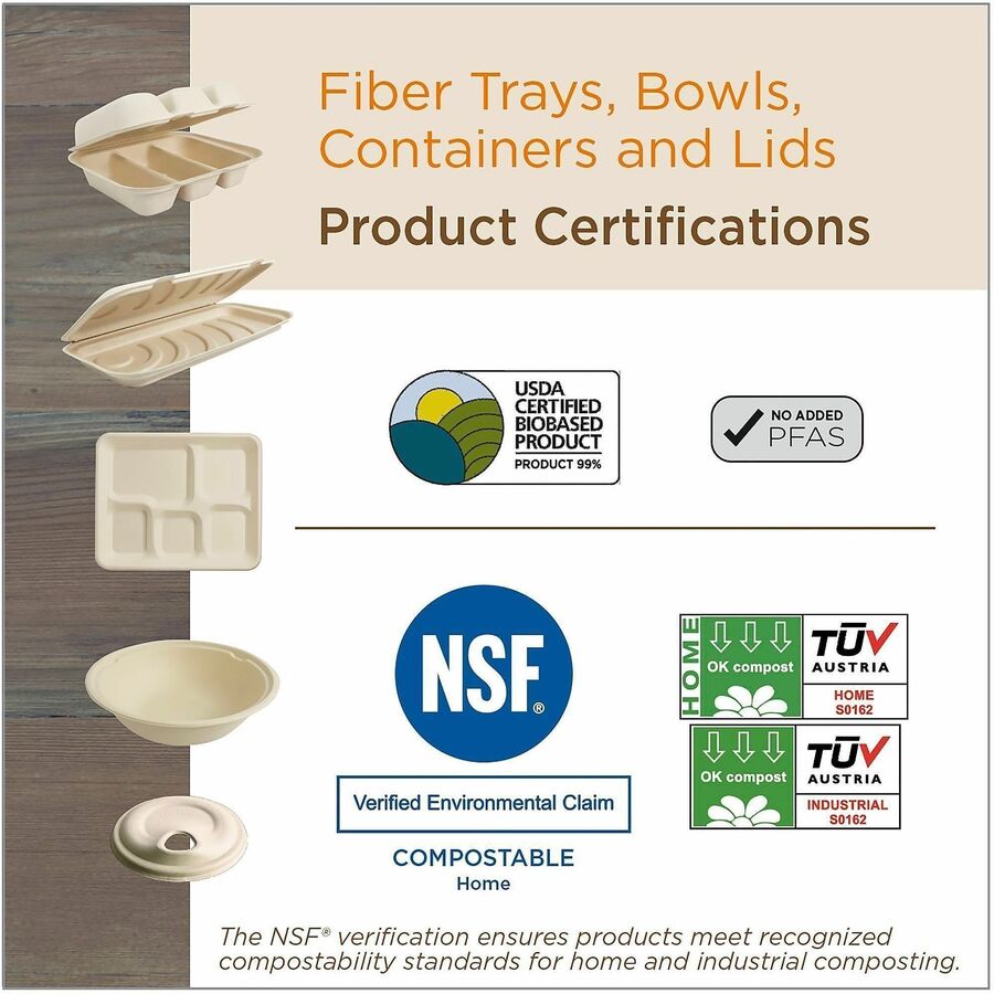 World Centric Compostable Fiber Plate, 6" Diameter, Food, Natural, Bamboo, 1000/Carton (WORPLSCU6LFP)