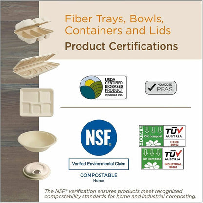 World Centric Compostable Fiber Plate, 6" Diameter, Food, Natural, Bamboo, 1000/Carton (WORPLSCU6LFP)