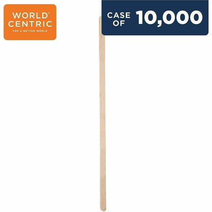 World Centric Compostable Bamboo Stir Sticks, 7.5", Natural, 10000/Carton (WORSRBB75)
