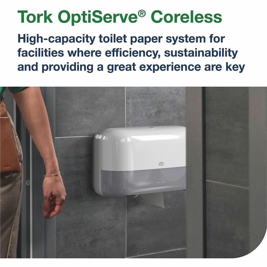 TORK OptiServe Coreless 2-Roll Bath Tissue System, 2 x Roll (TRK558068)