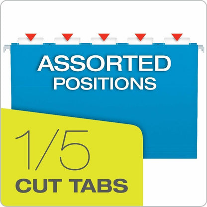 Business Source 1/5 Tab Cut Legal Hanging Folder, 8 1/2" x 14", Kraft, 25/Box (BSN14221)