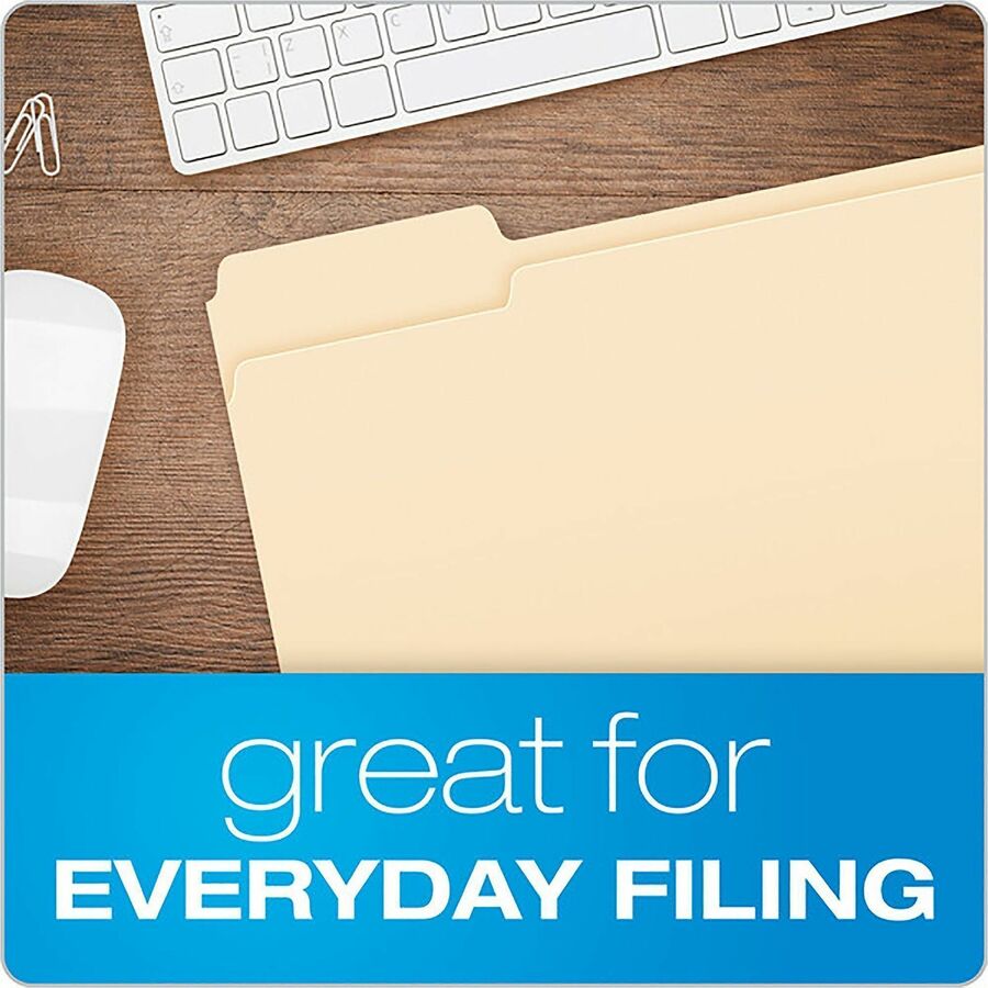 Business Source 1/3 Tab Cut Letter Top Tab File Folder, 8 1/2" x 11", 3/4" Expansion, Manila, 250/Carton (BSN18103)