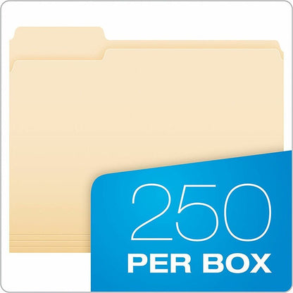 Business Source 1/3 Tab Cut Letter Top Tab File Folder, 8 1/2" x 11", 3/4" Expansion, Manila, 250/Carton (BSN18103)