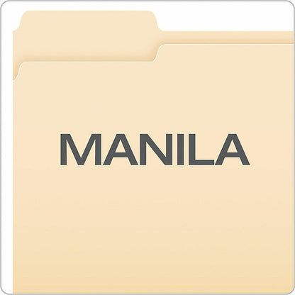 Business Source 1/3 Tab Cut Letter Top Tab File Folder, 8 1/2" x 11", 3/4" Expansion, Manila, 250/Carton (BSN18103)