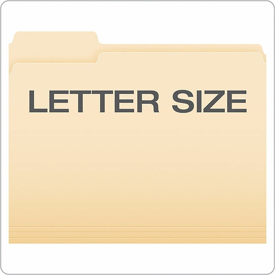 Business Source 1/3 Tab Cut Letter Top Tab File Folder, 8 1/2" x 11", 3/4" Expansion, Manila, 250/Carton (BSN18103)